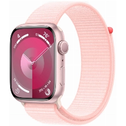 Apple Watch Series 9, 41 мм, корпус из алюминия розового цвета, нейлоновый ремешок нежно-розового цвета